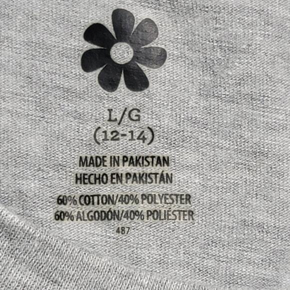 Gray Heathered Black Blue Graphic Print Chaos Manager Just Call Me Mom Top Large - Picture 4 of 4